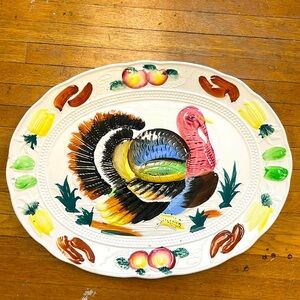 Vintage Thanksgiving Turkey Platter Serving Plate